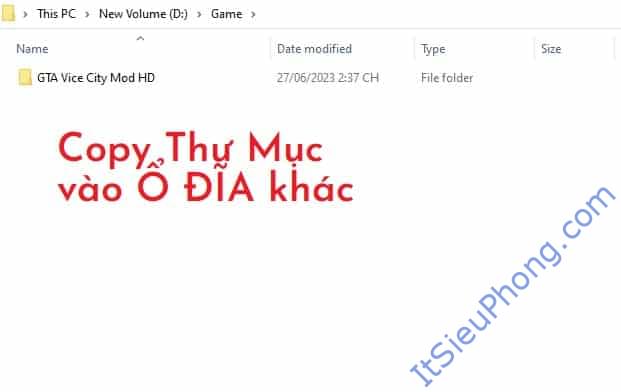 Copy GTA Vice City Mod HD vào nơi khác