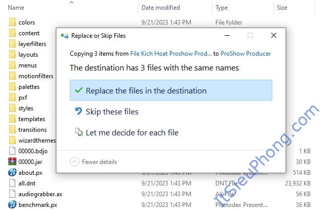 Dán các file vừa copy vào thư mục cài đặt gốc