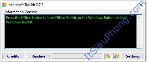 Mở thành công phần mềm Microsoft Toolkit